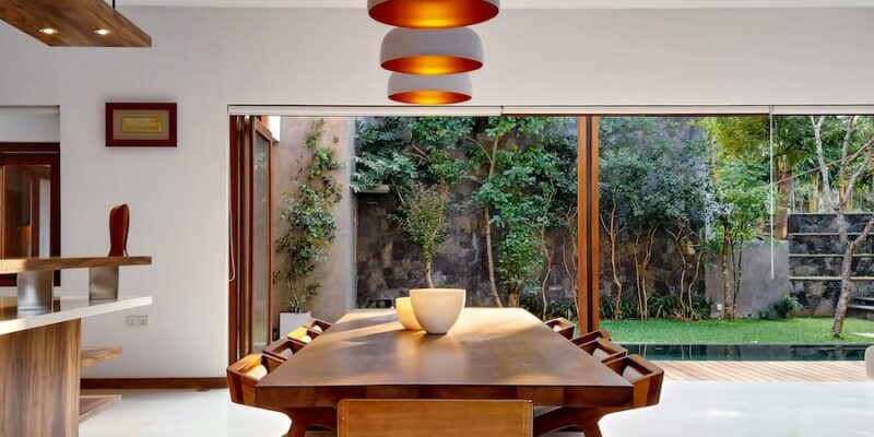brown wooden table and chairs
